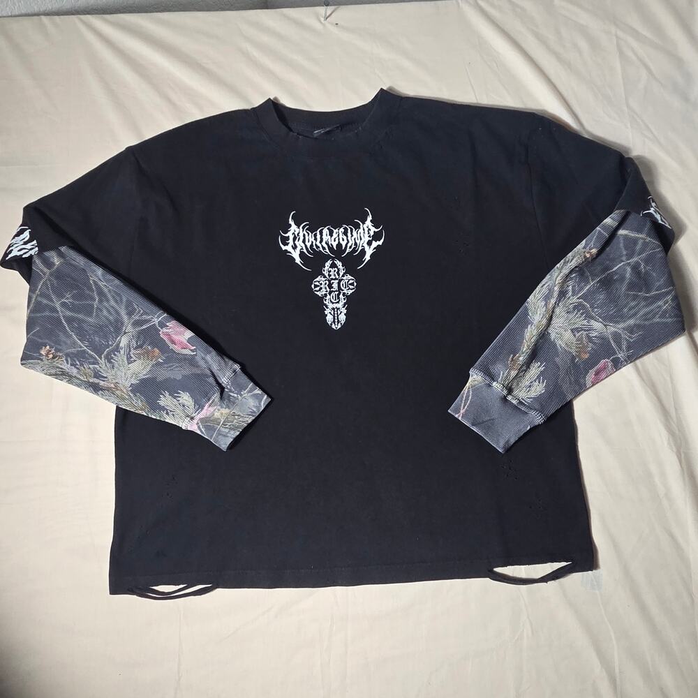 Civil Regime x Bleach Anime Oversized Long Sleeve Shirt Large Distressed